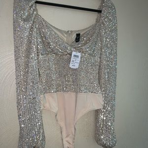 Windsor Silver Sequin Top